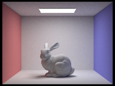 Bunny scene with 3 bounces of light