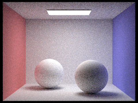 Sphere scene with 16 sample-per-pixel rate