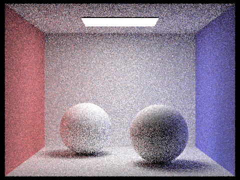 Sphere scene with 4 sample-per-pixel rate