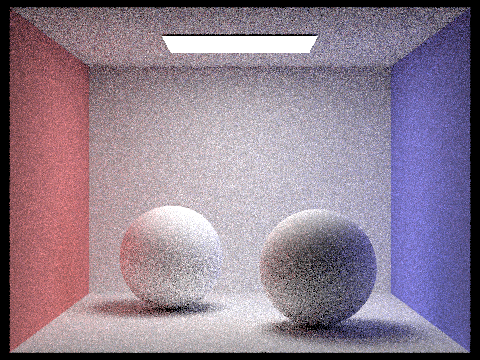 Sphere scene with 8 sample-per-pixel rate